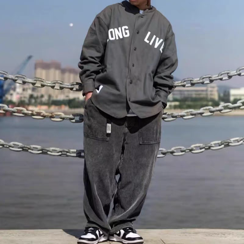 【Humans Mades】LEAGUE / LS /COTTON. FLANNEL长袖棒球衬衫无领 - 图1