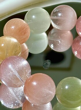 多宝水晶手链女款轻奢小众高颜值草莓晶海蓝宝手串招财暴富手饰品