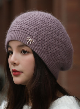 毛线帽针织帽女女秋冬季时尚洋气