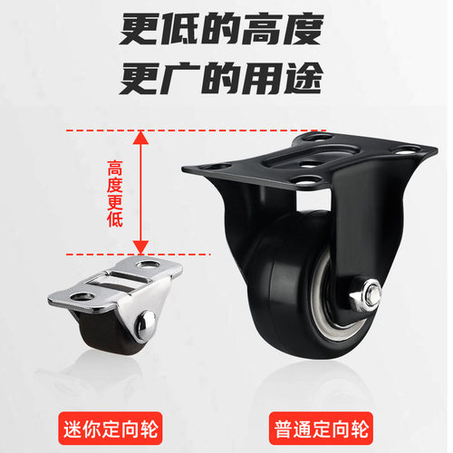 0.5寸万向轮定向轮抽屉鞋柜踢脚滑轮榻榻米微型家具滚轮橡胶轮子 - 图2