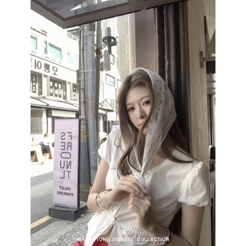 WANANTONG 风铃小雏菊 walking极简系带上衣女夏季短袖小衫 - 图1