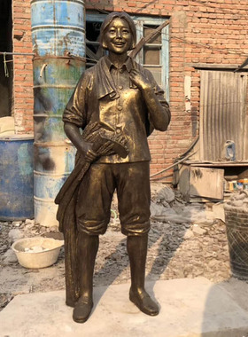广场知青人物雕塑玻璃钢仿铜景观