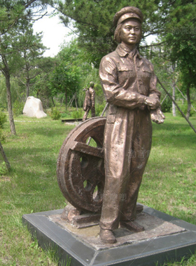 玻璃钢人物公园景观摆件主题雕塑