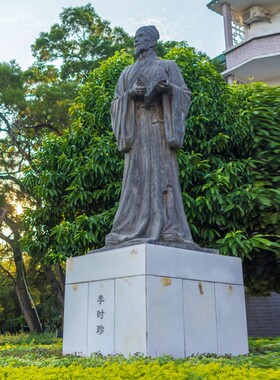 李时珍雕塑中医文化主题医院户外