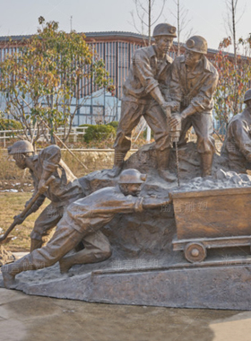 仿铜玻璃钢人物城市广场主题雕塑