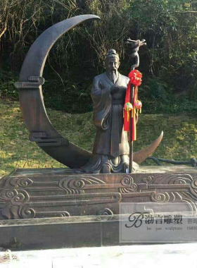 大型七夕爱情主题雕像月下老人