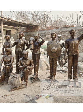 下乡知青人物玻璃钢雕塑公园景观