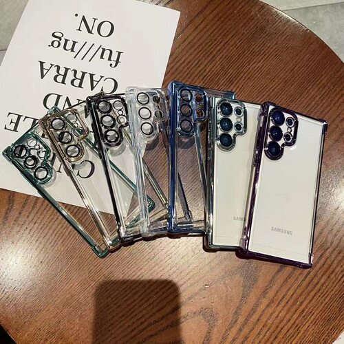 适用三星S26 S25 S24 Ultra S23 FE S22 A37 A57 Note20电镀四角亚克力A36 A56 A16 A35 A55A17防摔壳手机套+ - 图1