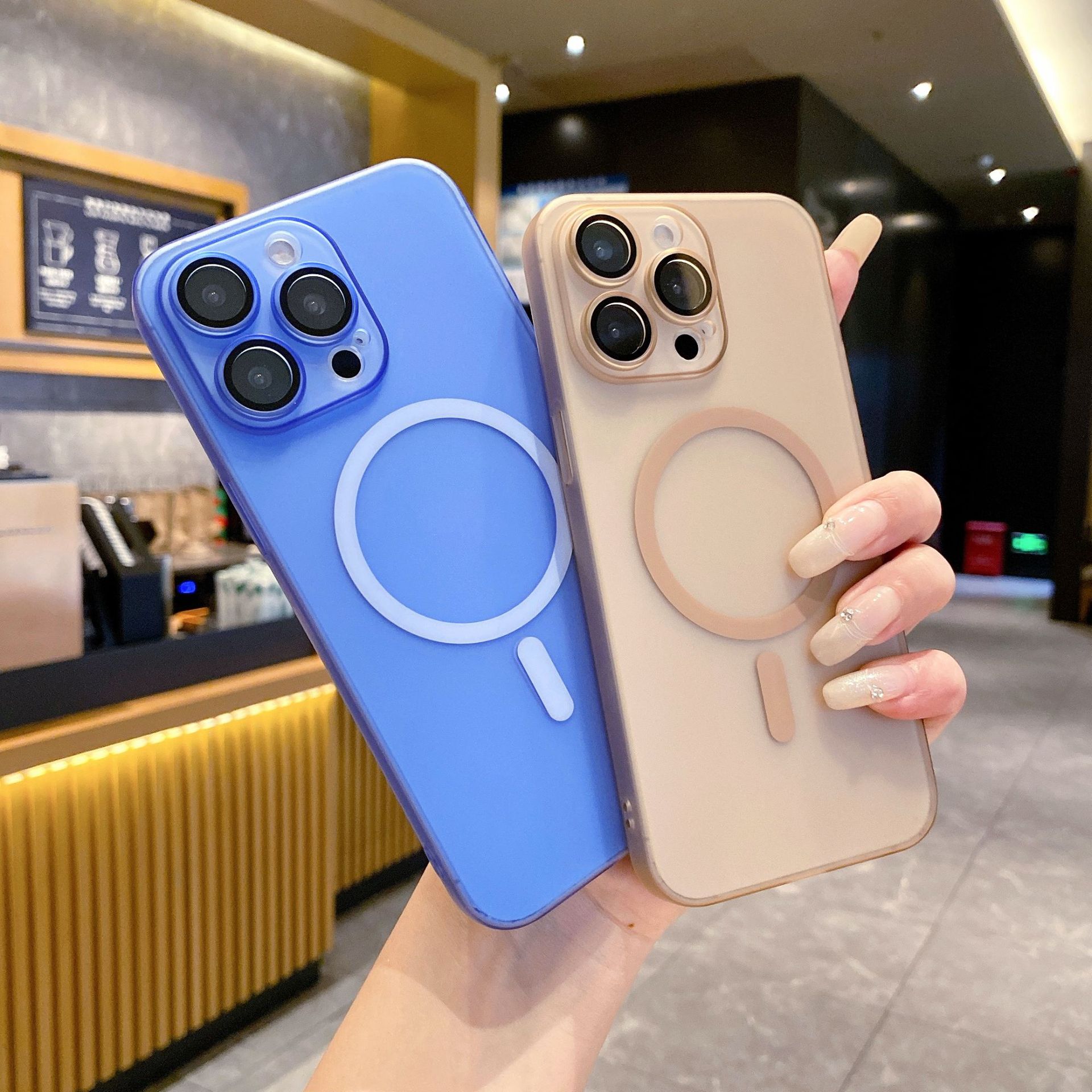 适用iPhone17 Air磁吸冰雾壳iPhone 16 15 16e 14 13 11 12 Pro Max苹果XS超薄磨砂肤感防摔XR保护套全包Plus - 图1