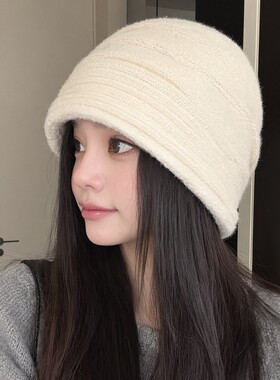 秋冬保暖显脸小大头围堆堆帽女