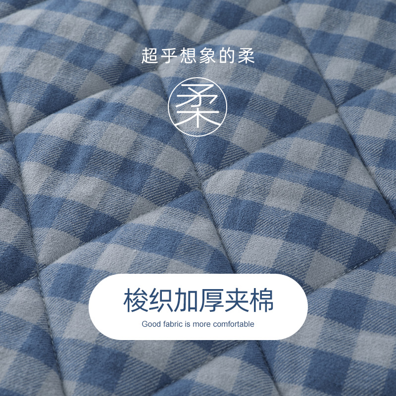 达尔丽加厚夹棉睡衣男冬季纯棉三层空气棉长袖格纹家居服秋冬套装,淘宝优惠券,粉丝福利购,淘宝优惠卷