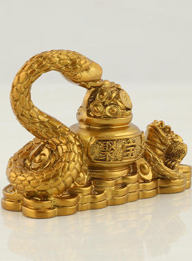 直销蛇年吉祥物装饰2025年生肖蛇摆件眼镜蛇品客厅玄关聚宝盆