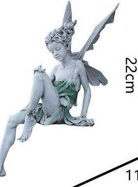 图雷新品FairyStatue树脂品花仙子园林摆件跨境克坐妖精雕像