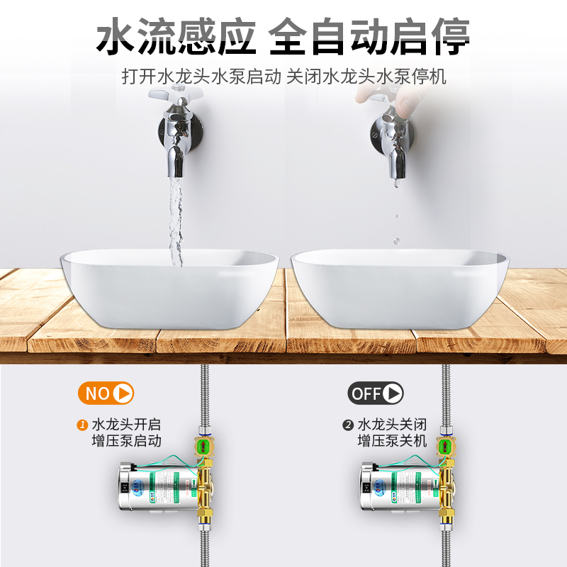 臣源自来水增压泵家用全自动热水器太阳能管道加压泵小型水泵220V-图0