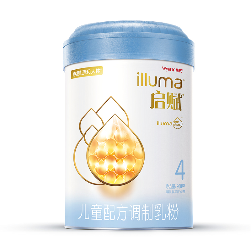 友淘母婴专营店惠氏蓝钻启赋4段奶粉900g婴儿配方奶粉3-7岁宝宝奶粉正品新日期0