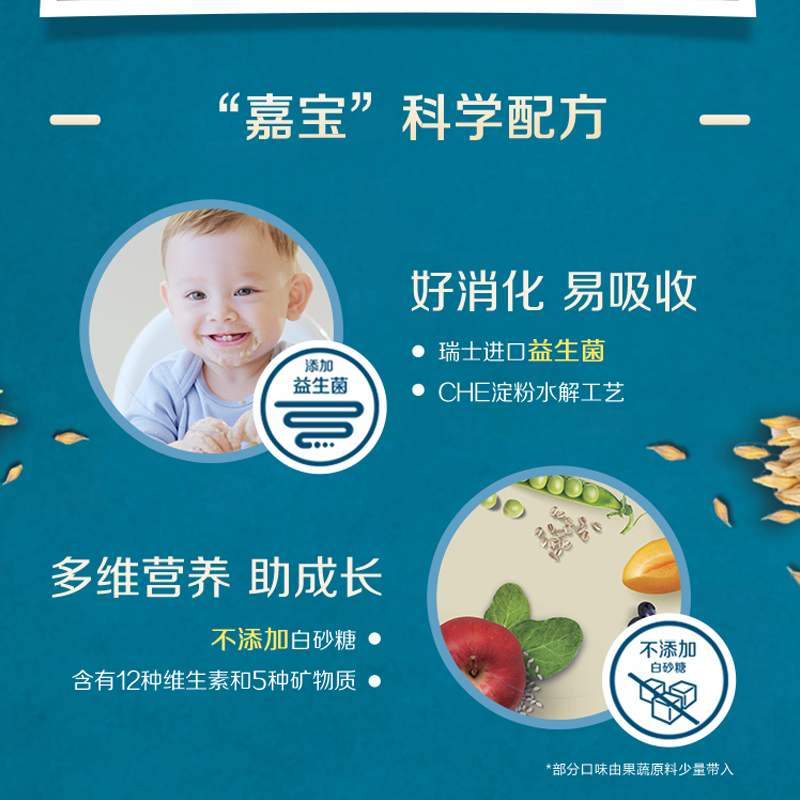 友淘母婴专营店Gerber嘉宝米粉益生菌高铁1段米糊婴幼儿钙铁锌宝宝辅食2罐3