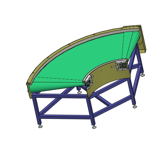 90度转弯辊筒输送机3D图纸 F737 非标自动化设备3D图纸设计素材 - 图1