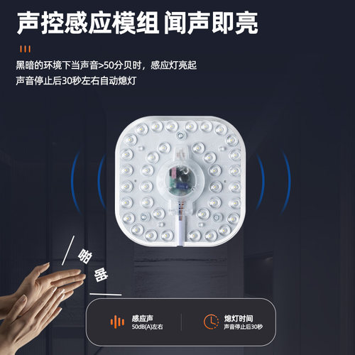 led声光控雷达人体感应吸顶灯灯芯模组物业楼道改造替换光源节能 - 图1