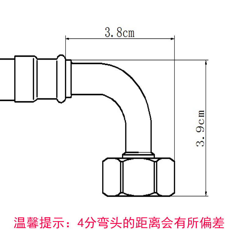 3分4分90度带弯头304不锈钢软管小便池马桶浴缸高压防折损编织管 - 图2