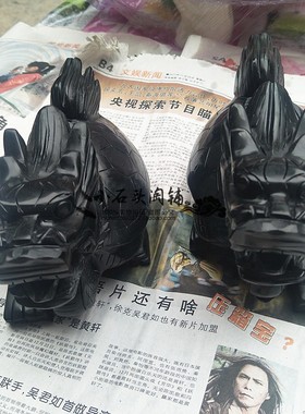 黑墨玉手工龙龟家居客厅办公室