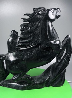 天然独山玉马到成功风水装饰摆件