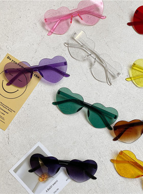 ulzzang软妹复古风桃心太阳镜