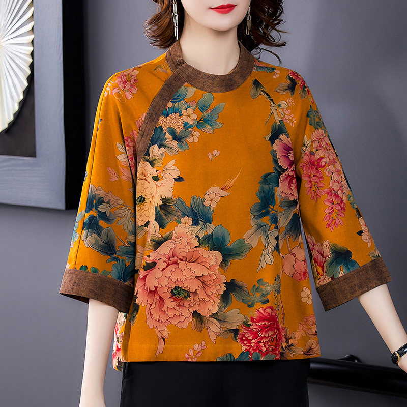 重磅香云纱真丝唐装秋装2020年衬衫 arteyes艺艾上衣