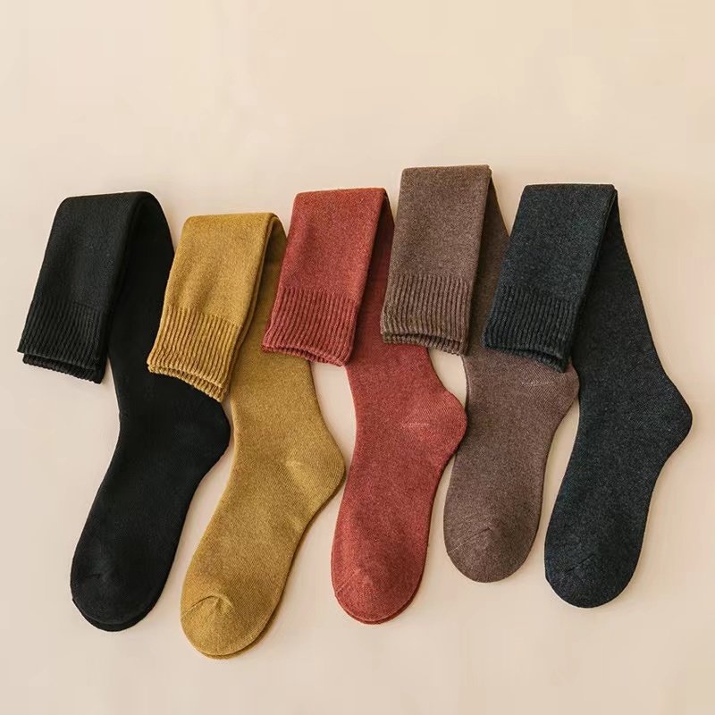 小腿袜子女百搭中筒袜秋冬季加绒加厚保暖长袜冬天毛圈月子长筒袜,淘宝优惠券,粉丝福利购,淘宝优惠卷