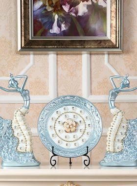 美式美女舞女摆件轻奢高档酒柜