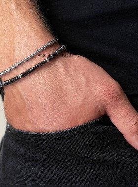 朋克嘻哈天然石锆石手串