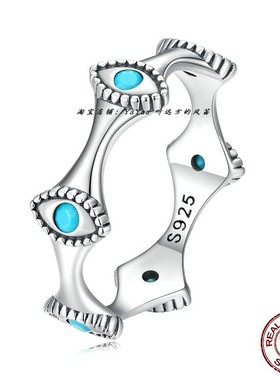 S925纯银evileye恶魔之眼戒指