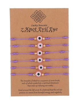 红黑蓝眼睛友谊编织手链