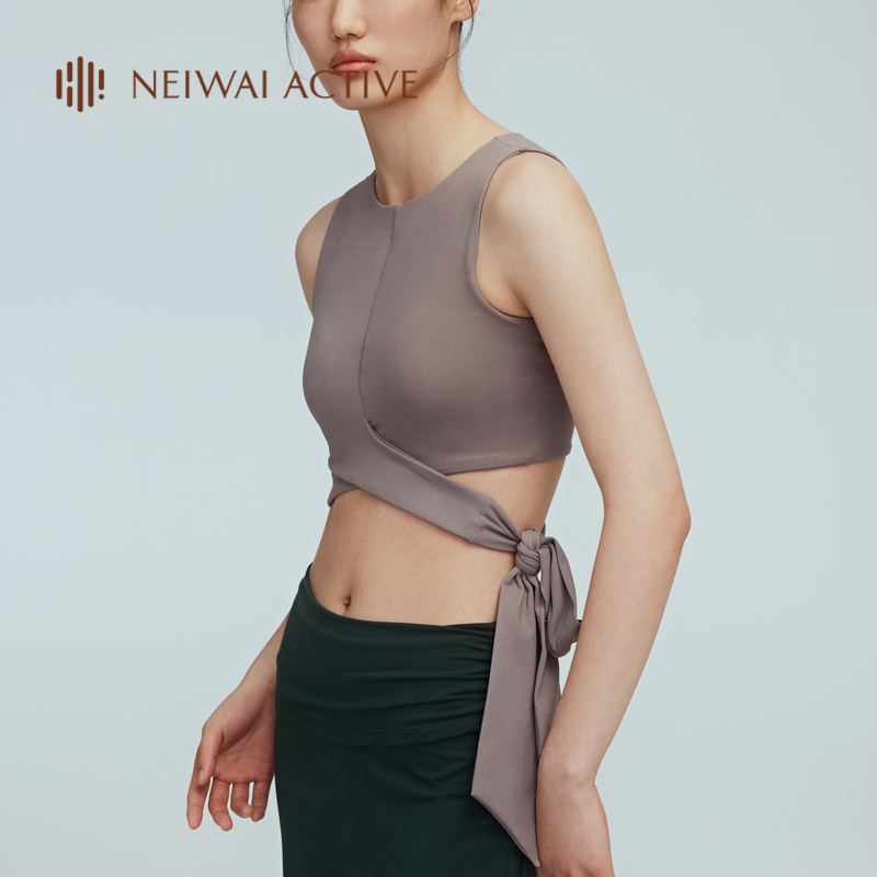 NEIWAI ACTIVE慕斯系带中支撑 Bra-Top背心式交叠系带文胸秋季 - 图2