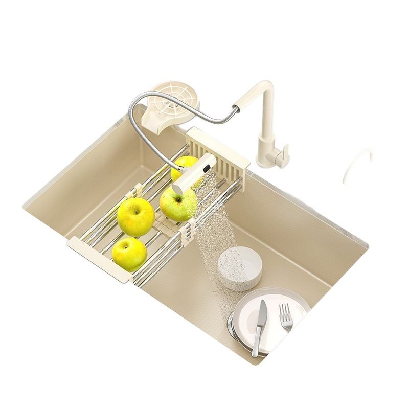 德国奶油白色厨房纳米水槽单槽洗菜水池洗碗家用简约隐藏式台下盆,淘宝优惠券,粉丝福利购,淘宝优惠卷