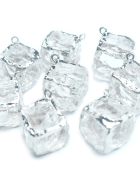 白水晶玻璃冰块道具立方体方糖diy手工制作熔炼手敲吊坠装饰品