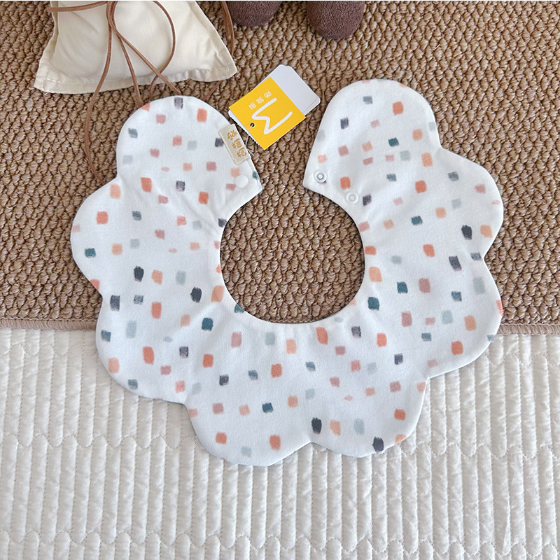 Ins Korean new style cotton soft baby bib baby saliva towel waterproof double-sided saliva pocket bib 0-2