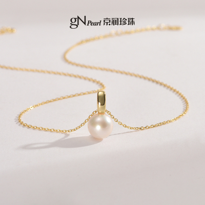 京润大颗粒圆形珍珠项链天然珍珠