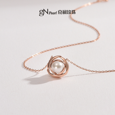 京润银S925圆形淡水珍珠吊链