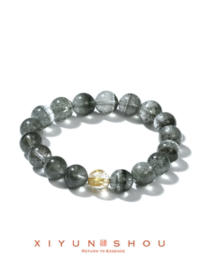 【呼呼严选专享】喜运兽「财富密码」绿幽灵金发晶手串多样发其一