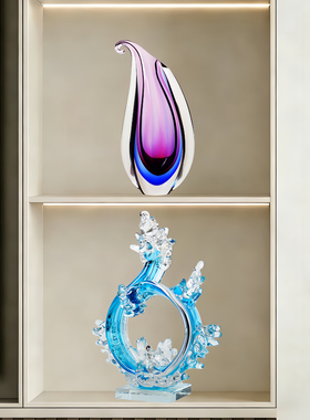 客厅摆件水晶琉璃轻奢