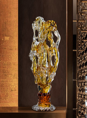 存手工琉璃工艺品太湖石客厅摆件