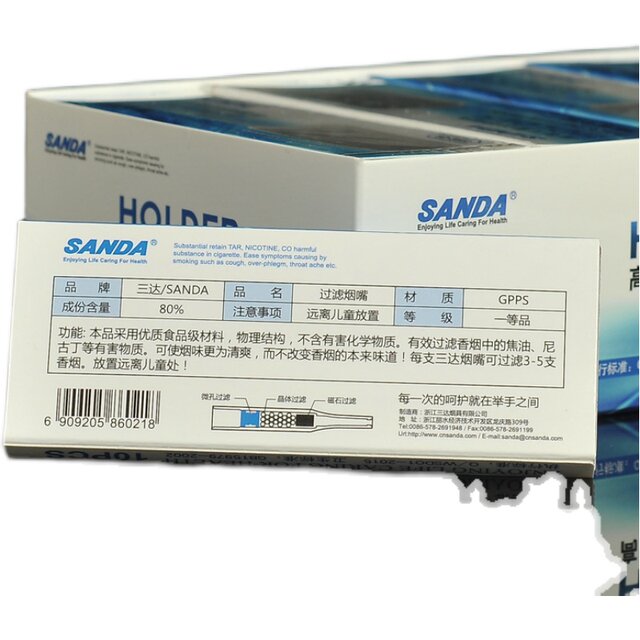 Multi-filter disposable cigarette holder for Sanda fine cigarettes