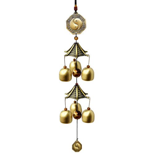 云南丽江铜风铃挂饰门饰创意金属铃铛店铺用门铃2层6铃吉祥挂饰 - 图3