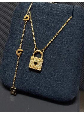 爱心锁项链s925银女满镶