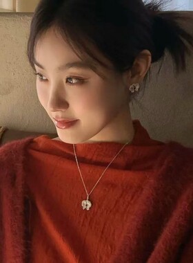 hefang925纯银何方蝴蝶兰项链耳钉戒指时尚气质送礼物轻奢饰品女