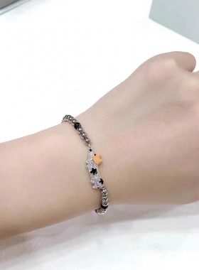 hefang925纯银何方小花柯基项链