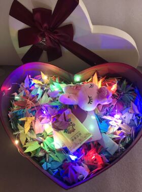 糖果色千纸鹤折纸成品