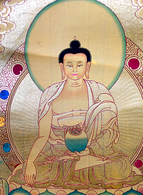 尼泊尔手绘释迦摩尼佛唐卡