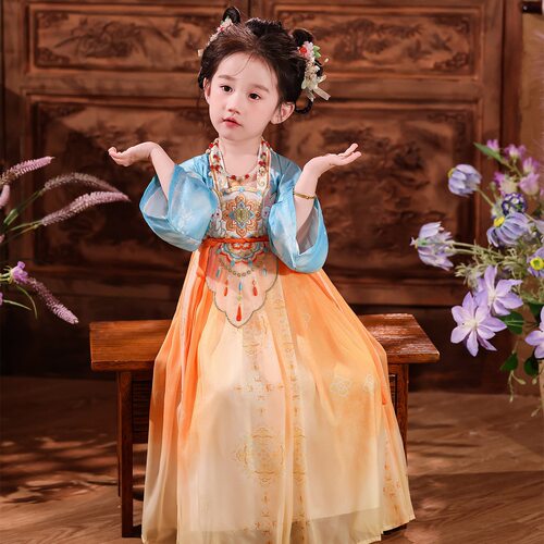 汉服女童2026新款古风连衣裙唐制儿童古装裙子小女孩国风服饰 - 图2
