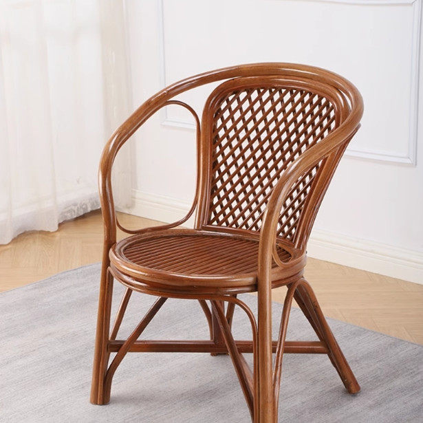 老式天然藤椅靠背藤编腾椅编织藤条老人单人茶楼办公室电脑小椅子